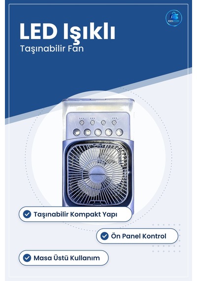 Hava Soğutuculu Vantilatör Taşınabilir Masaüstü Serinletici Led I