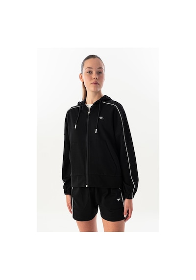 Maraton Comfort Kadın Kapüşonlu Siyah-beyaz Tracktop Siyah-beyaz