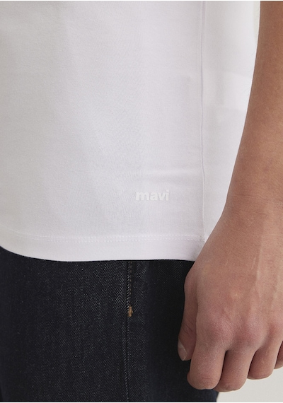 Mavi - V Yaka Streç Beyaz Basic Tişört 061748-620-Beyaz