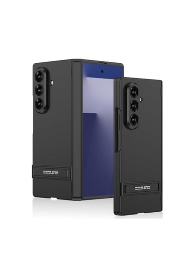 Senon Galaxy Uyumlu Z Fold 7 Kılıf Zore Kıpta Standlı Kapak Siyah