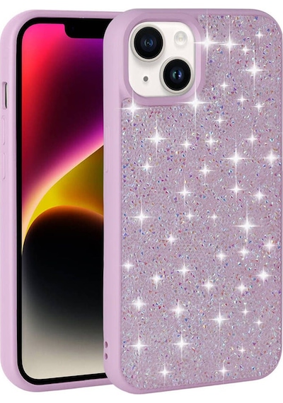 Apple Uyumlu iPhone 13 Parlak Taşlı Tasarım Pırlanta Csk Zore Kılıf-pembe