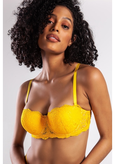 Lenaca G.colors Push Up Strapless Bra, Sarı Konforlu Ve Şık Sütyen Çok Renkli