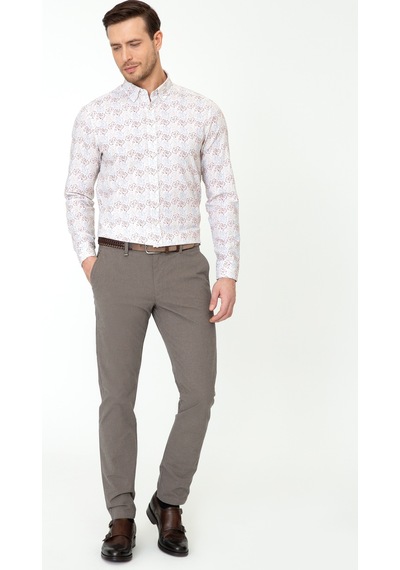 Cacharel Açık Kahverengi Slim Fit Uzun Kollu Gömlek