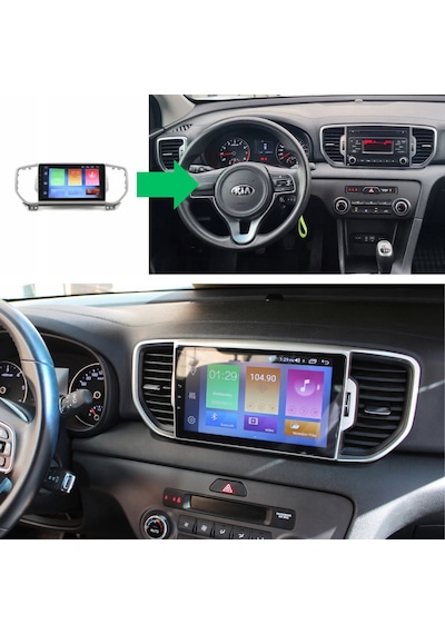 Kia Sportage Araç Multimedya Android Ekran Carplay Navigasyon Double Teyp 2+32 9" 16-18 Silver Blueway