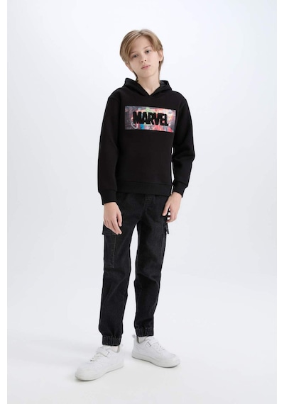 DeFacto Erkek Çocuk Marvel Avengers Kapüşonlu Kalın Sweatshirt D6736A824WNBK81