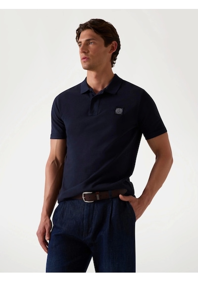 Guess Washed Erkek Lacivert Slim Fit Polo T-shirt M2yp24kc9t1-g7v2 Lacivert
