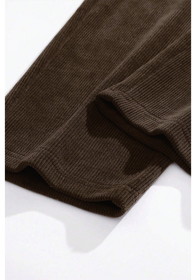 Genius Store Genıus Erkek Pantolon Fitilli Kadife Bol Paça Oversize Pantolon Kahverengi