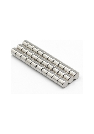 5 Adet, 6x6 Mm Neodyum Mıknatıs, Silindir, Güçlü Magnet, 6mm X 6mm