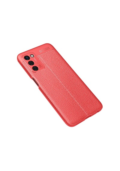 Oppo A55 5g Kılıf Deri Görünümlü Silikon Kamera Korumalı Üstün Koruma Pazarplus Kırmızı