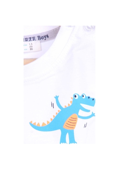 Breeze Erkek Çocuk Şortlu Takım Dinozor Baskılı 1.5-5 Yaş, Ekru