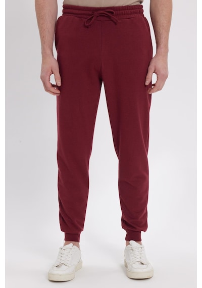 Tudors Erkek Regular Fit Klasik Kesim Beli Bağcıklı Jogger Cepli Lastikli Paça Bordo Eşofman Altı-41766 Bordo