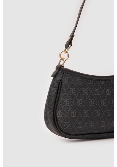 Shule Bags Farme Monogram Baget Ve Çapraz Çanta Siyah Siyah
