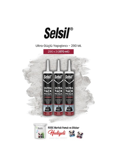 Selsil 3'lü Ultra Güçlü Yapıştırıcı, 290 Ml Ve Rosie Pamuk 290 ML