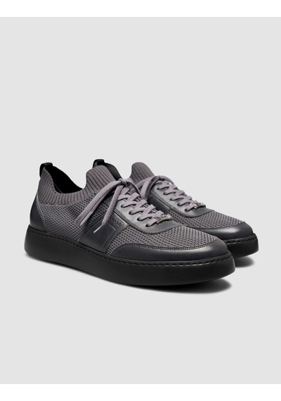Cabani Erkek Triko Detaylı Günlük Gri Sneaker Ayakkabı Gri