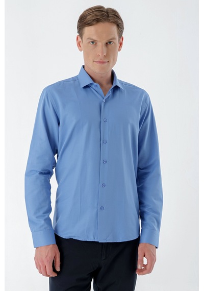 Morven Erkek Mavi Şamre Trend Slim Fit Gömlek 23mc004142300 Mavi