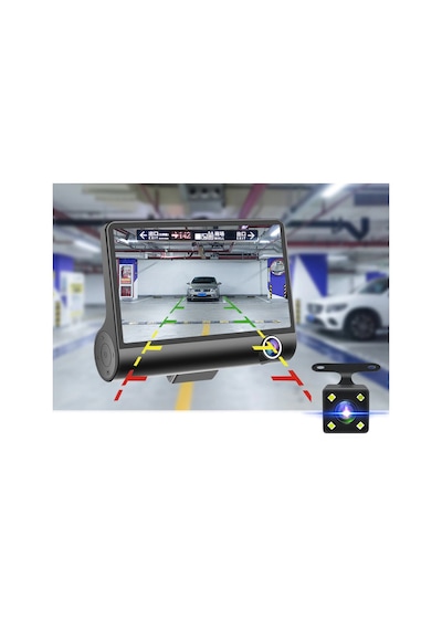 Exvol Araç İçi 3 Kameralı Kayıt Kamera 1080phd Araç İçi+yol+park