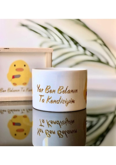 Yar Ben Belanın Ta Kendisiyim Civciv Tasarımlı Kutulu Kupa Beyaz - Çok Renkli