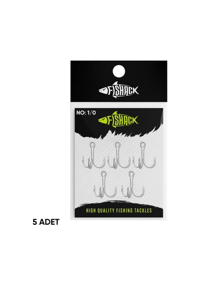 Üçlü İğne - Nikel Üçlü Kanca - Fishack 3210 - 5 Adet - No: 1/0