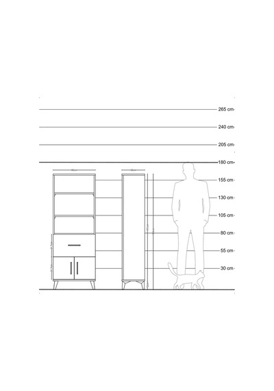Arges Dolap 3 Raflı Tek Çekmeceli 2 Kapaklı 60x30x163 Aytaşı-çam Aytaşı