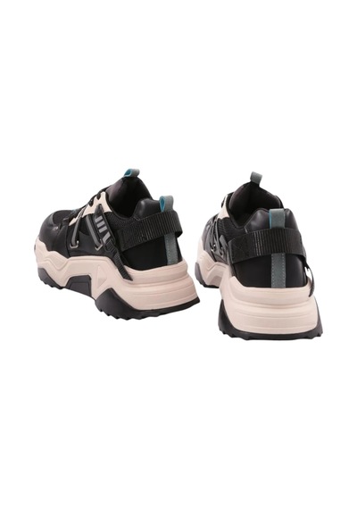 Dgn Kadın Bağcıklı Sneaker Ayakkabı Siyah - Yeşil