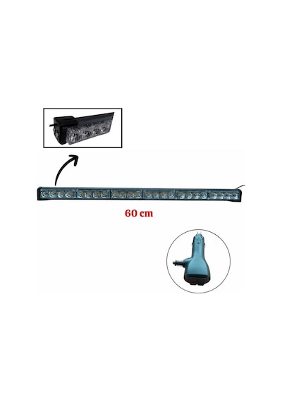 12v-24v Led Bar Off-road Sarı Çakarlı Çakar Tepe Lamba 60 Cm