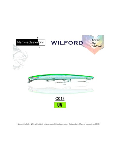 Nanıwaosakashı Wılford 175mm 32g Sınkıng C013