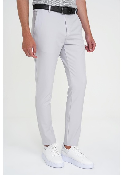 Efor Slim Fit Yan Cepli Esnek Düz Koyu Taş Pamuk Pantolon P 1197 K.Taş