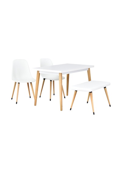 Vilinze Eames Sandalye-bank Avanos Ahşap Mdf Mutfak Masası Takımı - 70x120 Cm Natürel Vilinze Eames Sandalye-bank Avanos Ahşap Mdf Mutfak Masası Takımı - 70x120 Cm Natürel