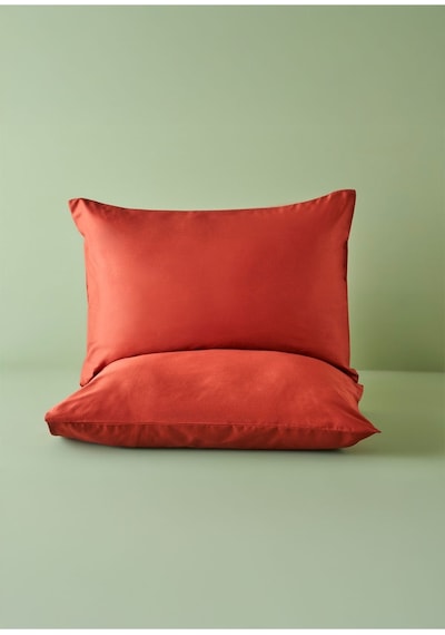 Bella Maison %100 Pamuk Saten Çift Kişilik Lastikli Çarşaf Seti Kiremit 160x200x35 Cm Kırmızı