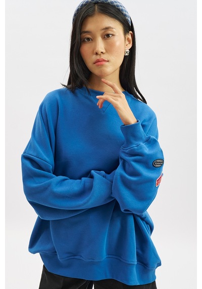Manuka Oversıze Etiketli Sweatshırt Mavi Ss26swt00003-22