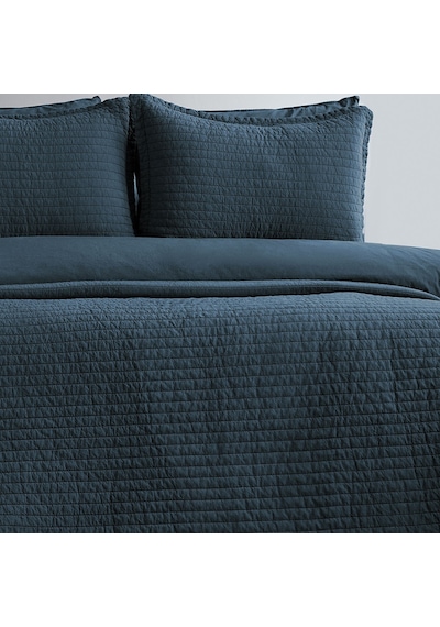 İssimo Home Savanna Lacivert Çift Kişilik Yıkanmış %100 Pamuk Pop Lacivert