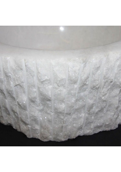 Kristal Beyaz Batarya Çıkışlı Patlatma Lavabo