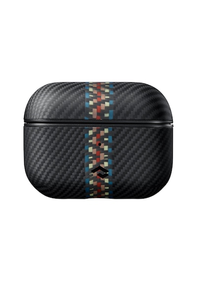 Apple Uyumlu  AirPods Pro 2 Kılıf Magsafe Özellikli 600d Aramid Fiber Pitaka Orchestra Serisi Rhapsody Siyah-mavi
