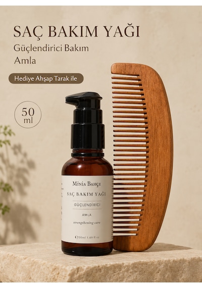 Minia Bahçe Amla Yağı 50 ML + Ahşap Tarak