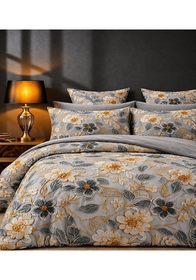 More Home Tek Kişilik Nevresim Takımı Lastikli Çarşaflı %100 Pamuk Ranforce 5d Çiçek Desen Çok Renkli