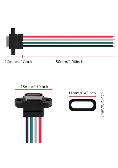 10 Adet 4 Pin Type-c Konnektör Şarj Giriş Soketi