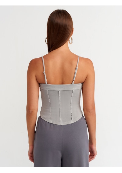 Dilvin Crop Top 101a20794 Gri