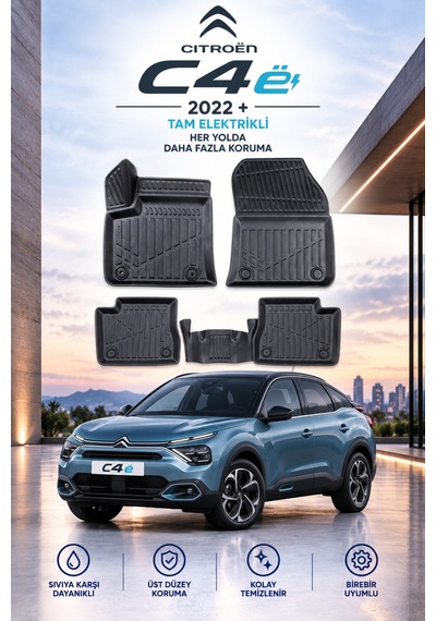 Citroen C4e 2022+ Aracınıza Özel Üretim Havuzlu Paspas Takımı A+ -mod-