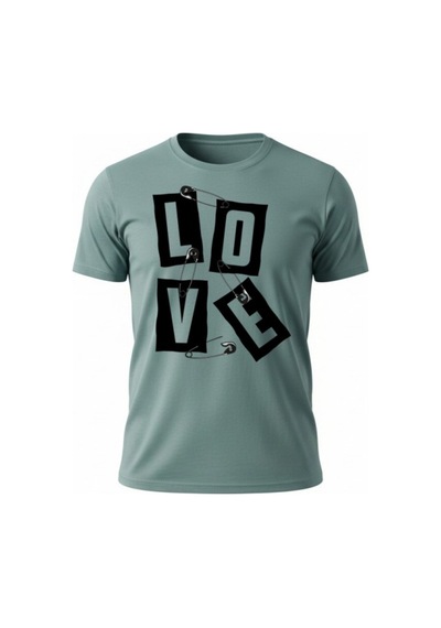 Urbantrendstore Unisex Love Kalp Oversize Fit Rahat Geniş Salaş T-shirt Günlük Tişört Mint