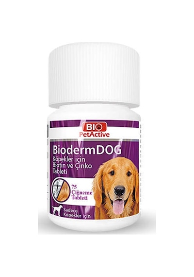 Bio Petactive BioDerm Biotin ve Çinko Köpek Tableti 37.5 G 75 Tablet