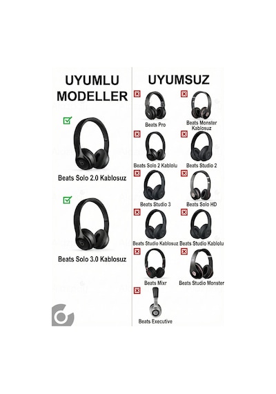 Beats Solo 2 Solo 3 Uyumlu Yumuşak Deri Kulaklık Pedi Sünger Yastığı Pedi Siyah
