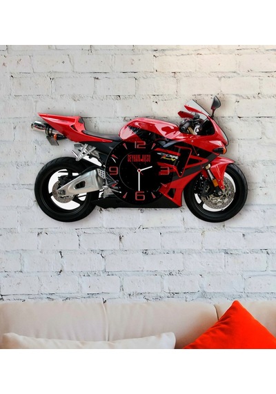Kişiye Özel Motosiklet Tasarımlı Ahşap Duvar Saati-2