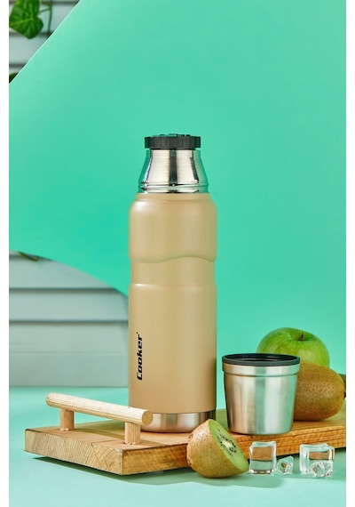 500 Ml Çift Kat Sızdırmaz Paslanmaz Çelik Termos 12 Saat Sıcak, 24 Saat Soğuk Koruma Sarı