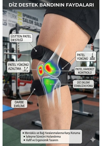 Çiftli Paket Patella Destekli Ortopedik Sporcu Dizliği - Fitness Ve Koşu İçin