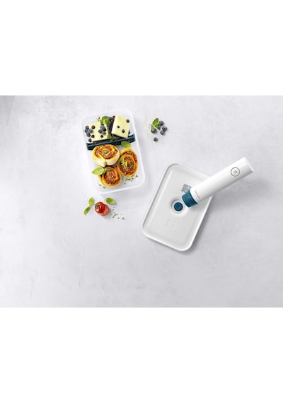 Zwilling Fresh & Save Vakumlu Yemek Taşıma Kabı, L Düz, Plastik, Yari Şeffaf-akdeniz Mavisi Diğer