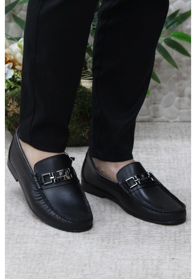 Pierre Cardin 25109 Siyah Hakiki Deri Erkek Babet Loafer Erkek Ayakkabı Siyah