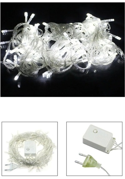 50 Ledli 5 Metre Üç Renk 8 Farklı Fonksiyonlu Fişli Led, Dekor Lambası - Beyaz