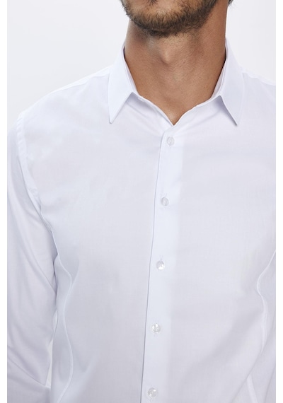 Tudors Erkek Slim Fit Dar Kesim Uzun Kollu Pamuk Premium Seri Beyaz Gömlek-31634-beyaz Beyaz