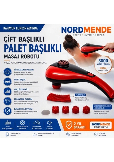 Mey İthalat Masaj Robotu Çift Başlıklı Palet Başlıklı 5 Farklı Masaj Başlığı