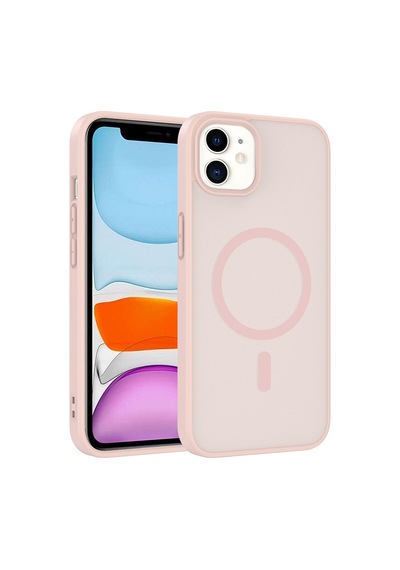 Alan Tech Apple iPhone Uyumlu 11 Kılıf M-safe Şarj Özellikli Zore Babet Kapak - Desert Gold